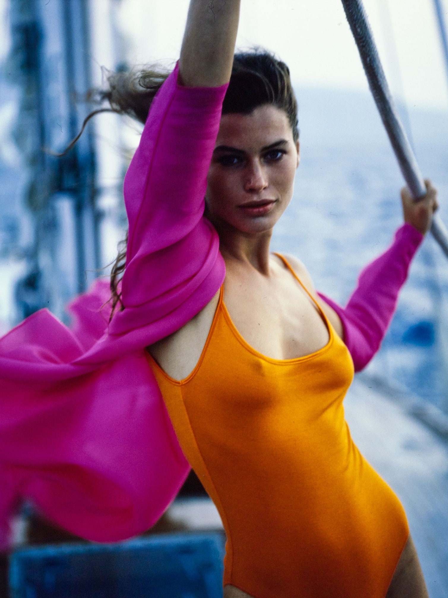 Image may contain Carr Otis Adult Person Clothing Swimwear Face Head Photography Portrait and Dancing