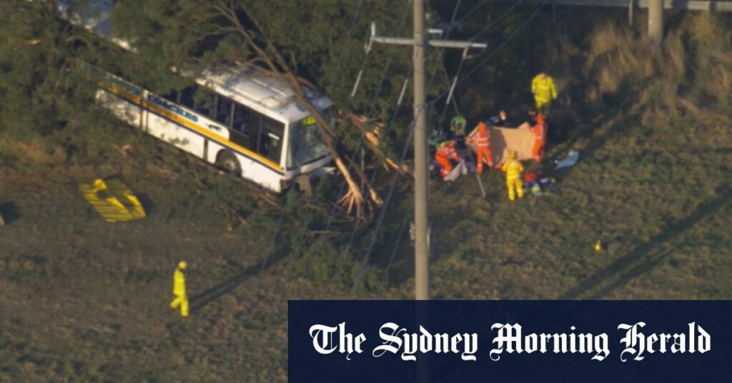 Assumption College school bus involved in bus crash, air ambulances at scene