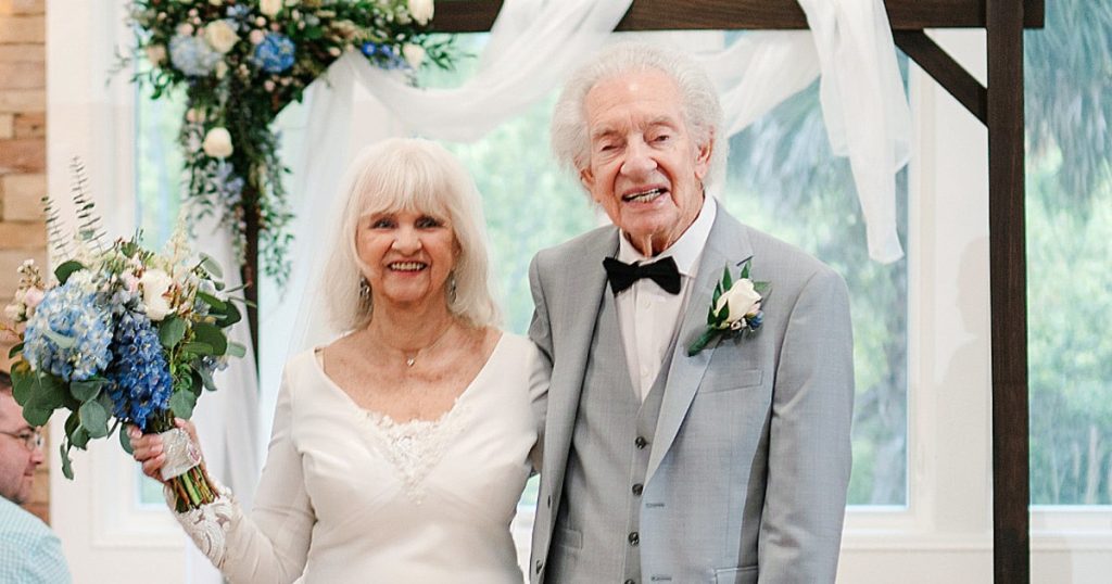 Bride, 88, Finally Wears Wedding Dress, Veil, Marries First Crush