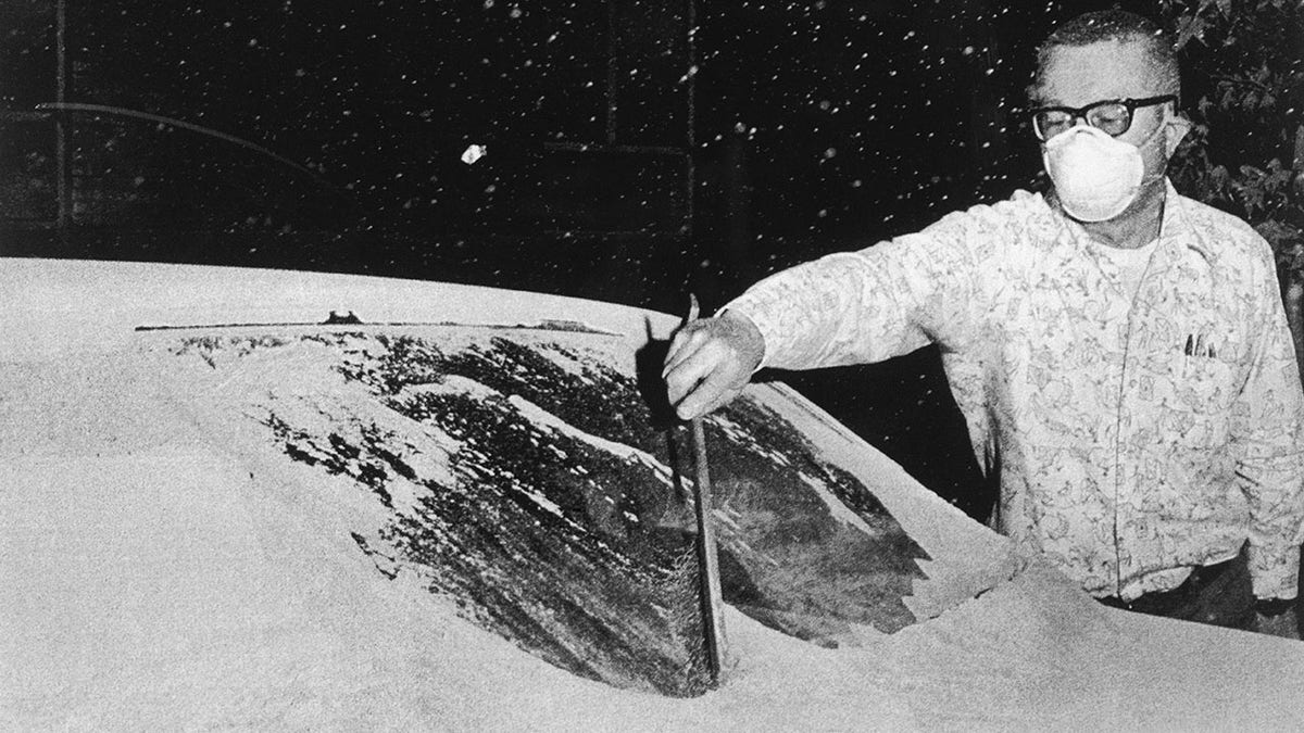 Car volcanic ash shower