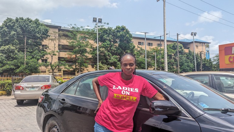 A woman taxi driver