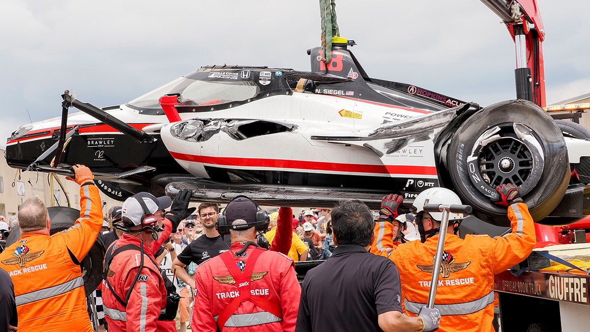 Nolan Siegel's car on the lift