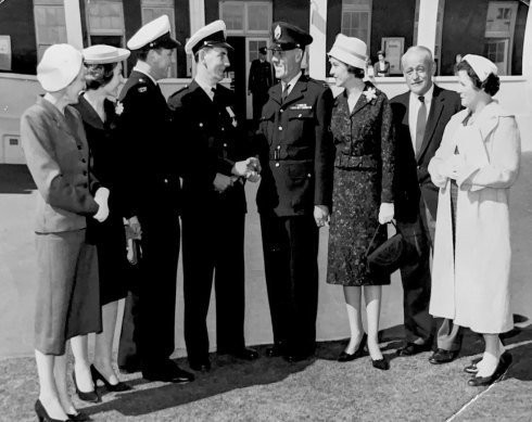 Payne [fourth from left] and family at the Valour Award ceremony.