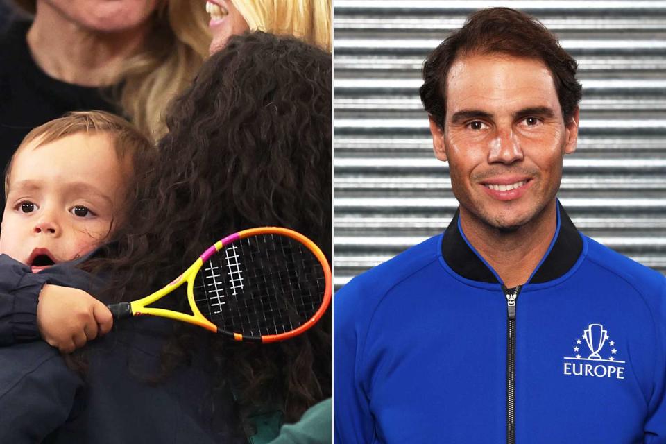 <p>Clive Brunskill/Getty (2)</p> Rafael Nadal and his son