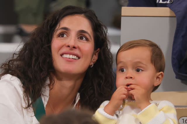 <p>Pierre Suu/WireImage</p> Xisca Perello and Rafael Nadal Junior attends the 2024 French Open at Roland Garros on May 27, 2024 in Paris, France