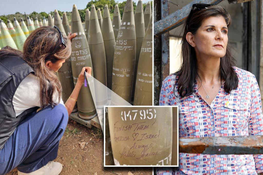 Nikki Haley signs IDF bomb during visit to Israel: ‘Finish them’