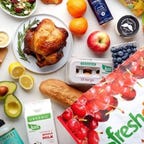 fresh direct bag with groceries on table