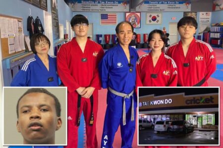 Family of taekwondo black belts save woman from being raped, pin down suspect