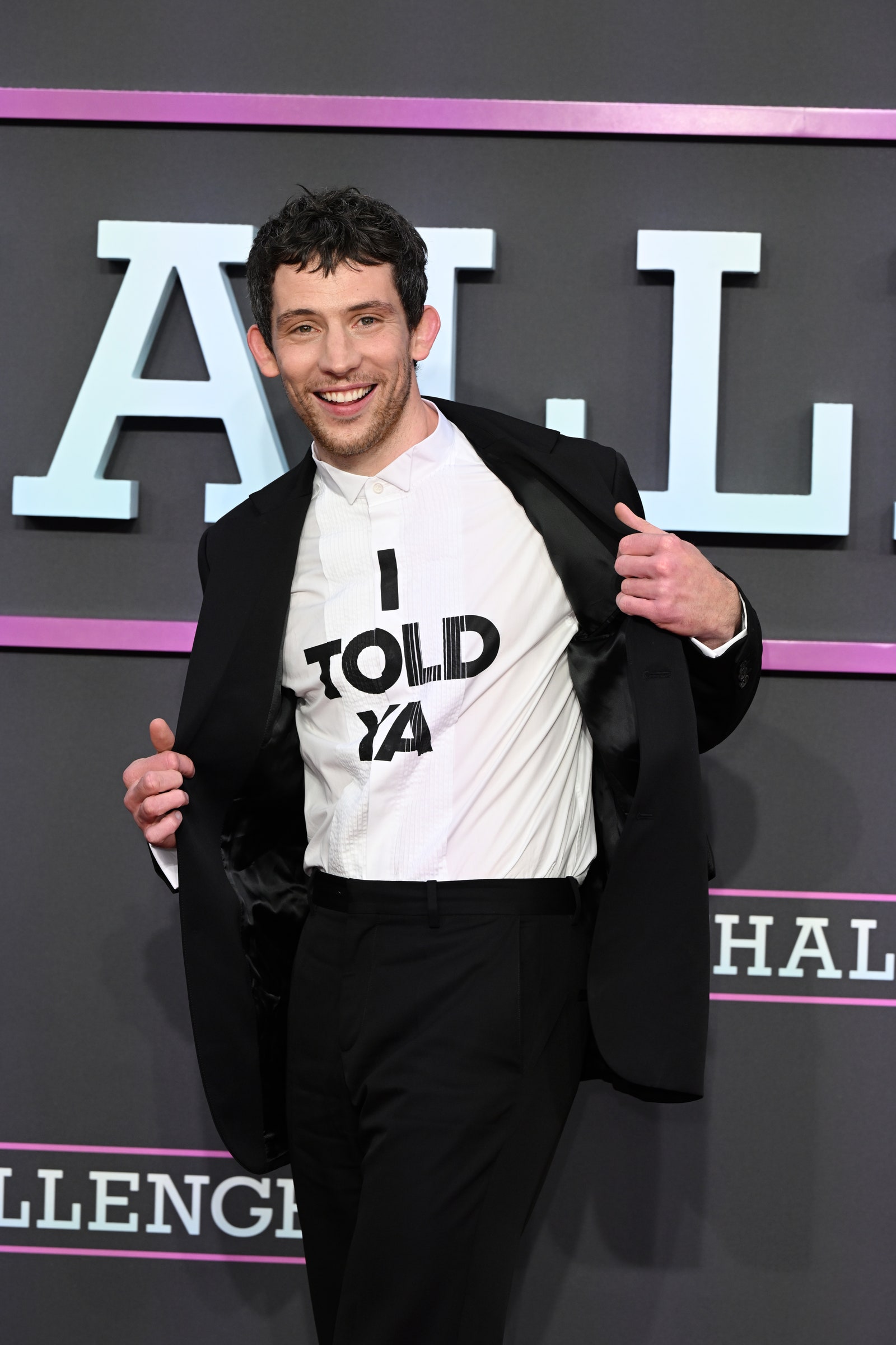 LONDON ENGLAND APRIL 10 Josh O'Connor attends the Challengers UK Premiere at Odeon Luxe Leicester Square on April 10...