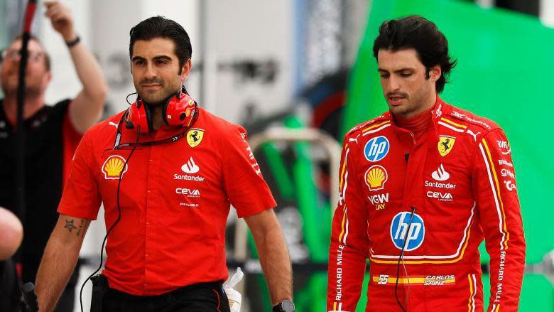 Ferrari's Carlos Sainz looking despondent after qualifying 12th for the Canadian Grand Prix