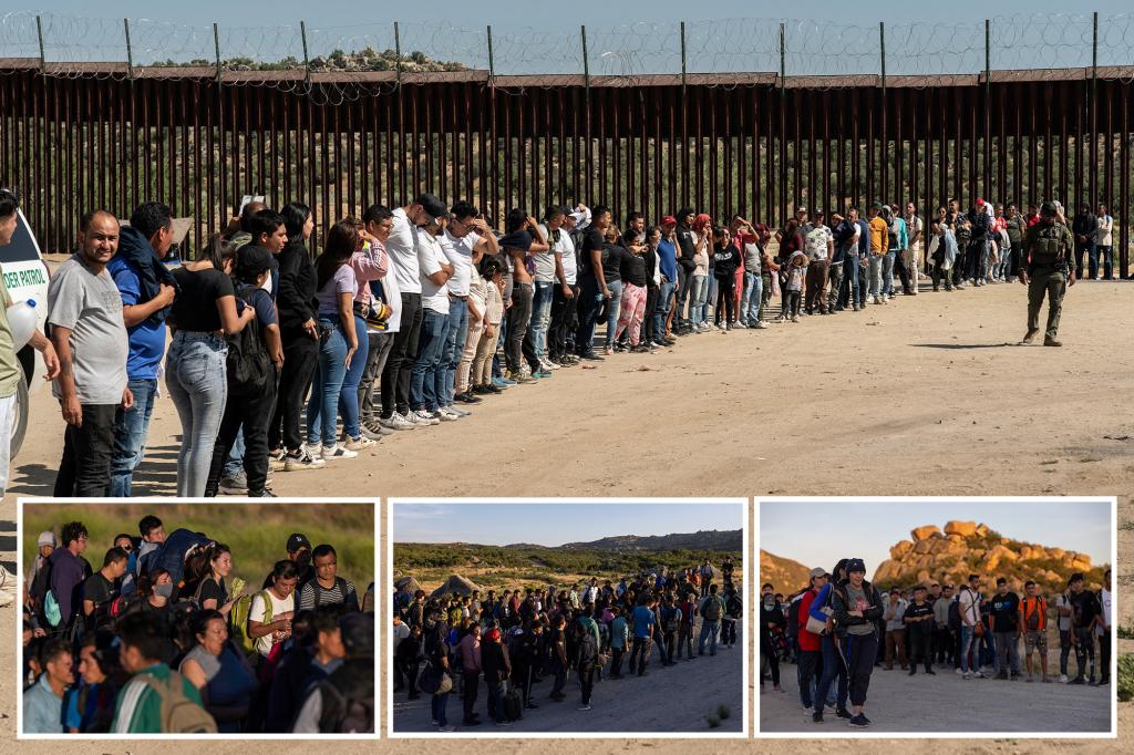 Videos show hundreds of migrants pour across the US southern border — undeterred by Biden ‘crackdown’