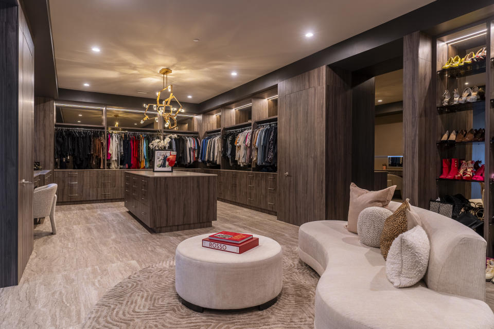 Massive closet inside Oscar De La Hoya's Las Vegas house.