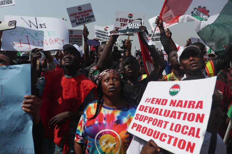 Protesters from labour unions