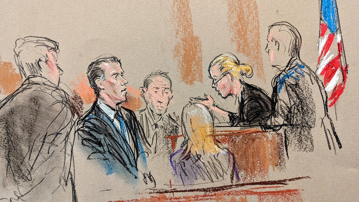 A court sketch depicts Hunter Biden’s federal trial in Wilmington, Delaware