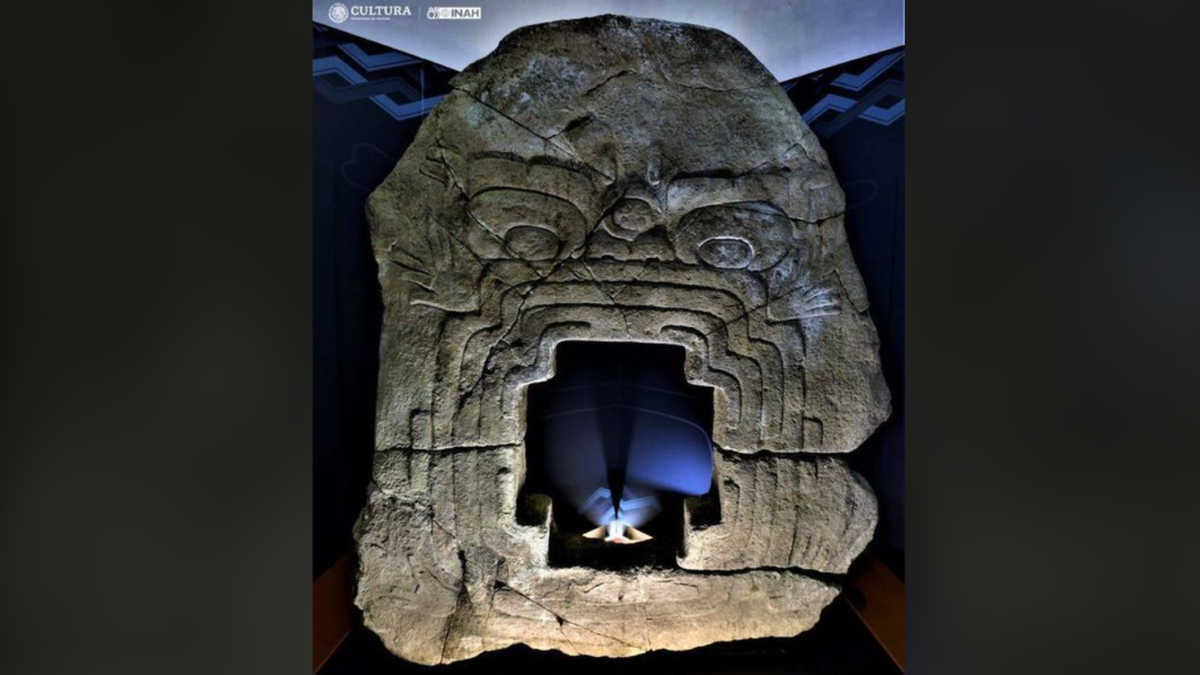 Wide image of restored cave mask