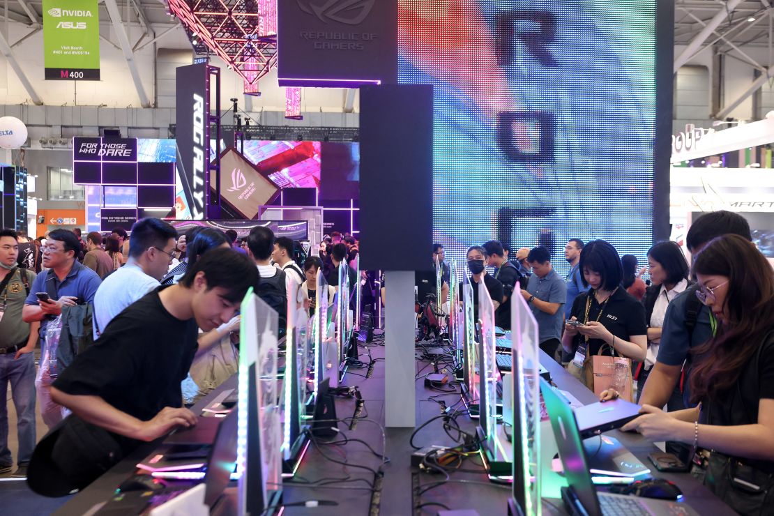 People attend Computex 2024 in Taipei, Taiwan, on June 4, 2024.