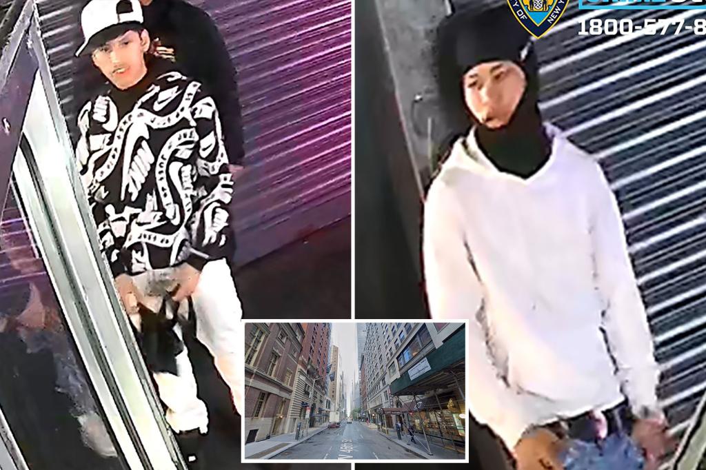 Cops hunting for two migrants accused of brutally beating, mugging Times Square tourist outside 4-star hotel: sources
