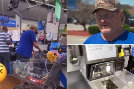 Walmart shopper slammed as ‘thief’ for not scanning his items in viral video — but insists he was doing his job