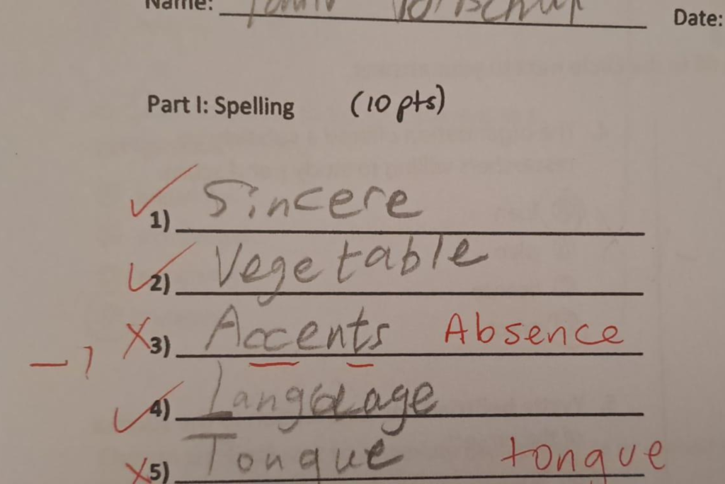 Why Teacher Deducted Points on Spelling Test Leaves Teen Fuming