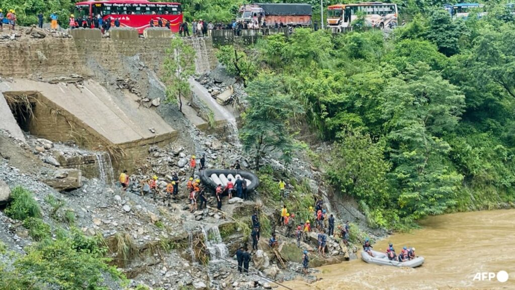 Nepal searches for 63 missing after highway landslide
