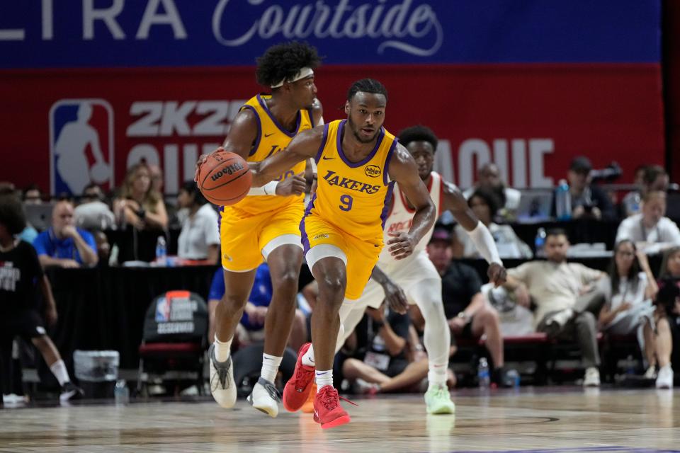 How many points did Bronny James score tonight? Lakers Summer League box score