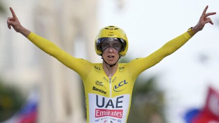 Tadej Pogacar celebrates historic Tour de France win