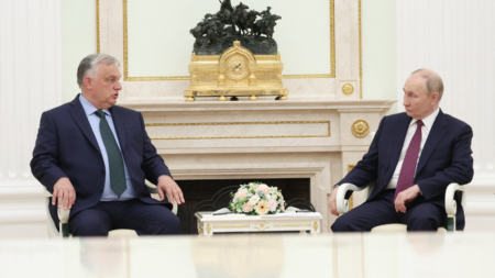 Hungary’s leader meets Putin in Moscow to discuss Ukraine war, sparking EU criticism