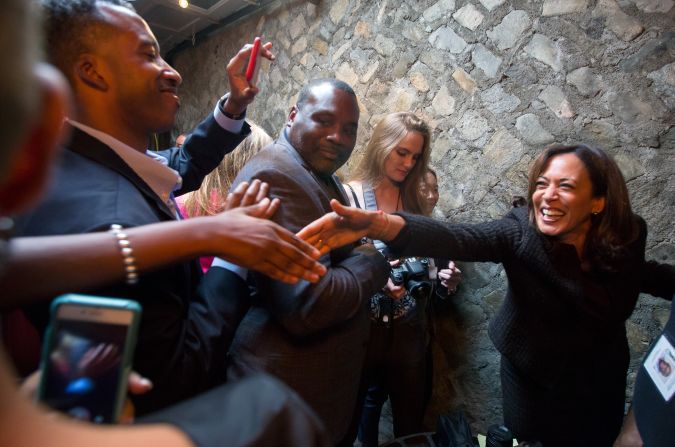Harris greets a crowd at an event in Richmond, Virginia, in October 2017.