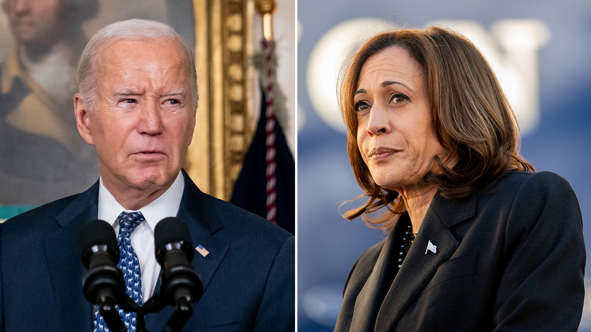 Joe Biden, Kamala Harris in left-right photo split