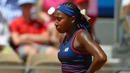 Coco Gauff in tears after argument over chair umpire’s controversial call, falters at Paris Olympics