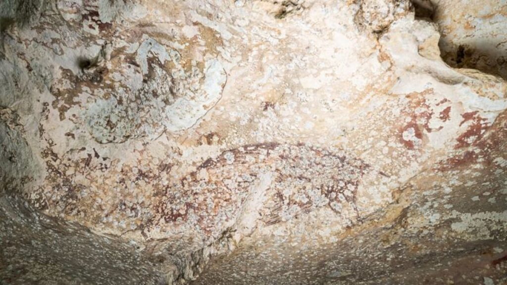 World’s oldest cave painting in Indonesia shows a pig and people