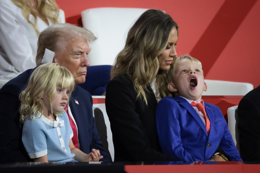 Donald Trump officially accepts the Republican presidential nomination on stage on the fourth day of the Republican National Convention at the Fiserv Forum on July 18, 2024 in Milwaukee, Wisconsin.