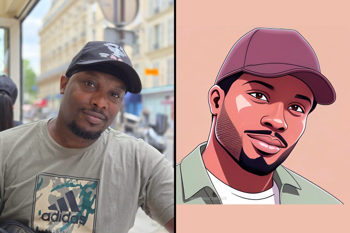 A photo from the Samsung Galaxy Z Flip 6 and an AI photo next to it