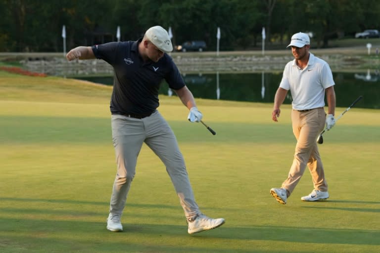 Hall wins five-way playoff with birdie for first US PGA Tour title