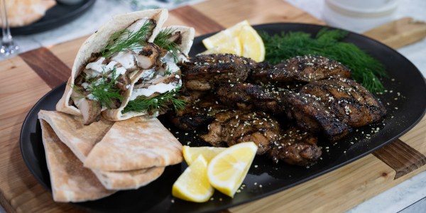 Grilled Za'atar Chicken Thighs with Lemon-Garlic Yogurt