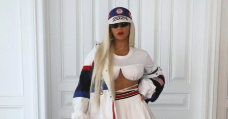 Beyonce Poses in Head-to-Toe Red, White and Blue After Team USA’s 2024 Olympics Intro