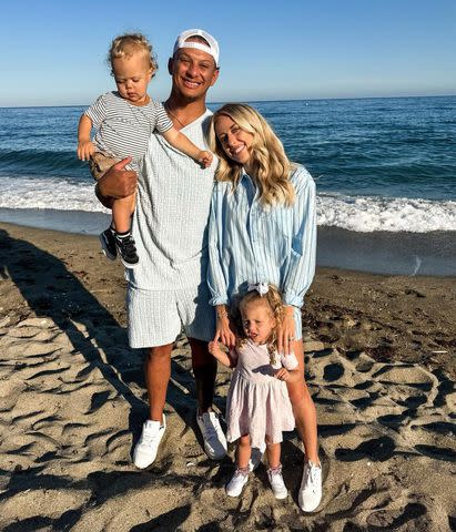 <p>Brittany Mahomes/Instagram</p> Brittany and Patrick Mahomes with their kids Bronze and Sterling