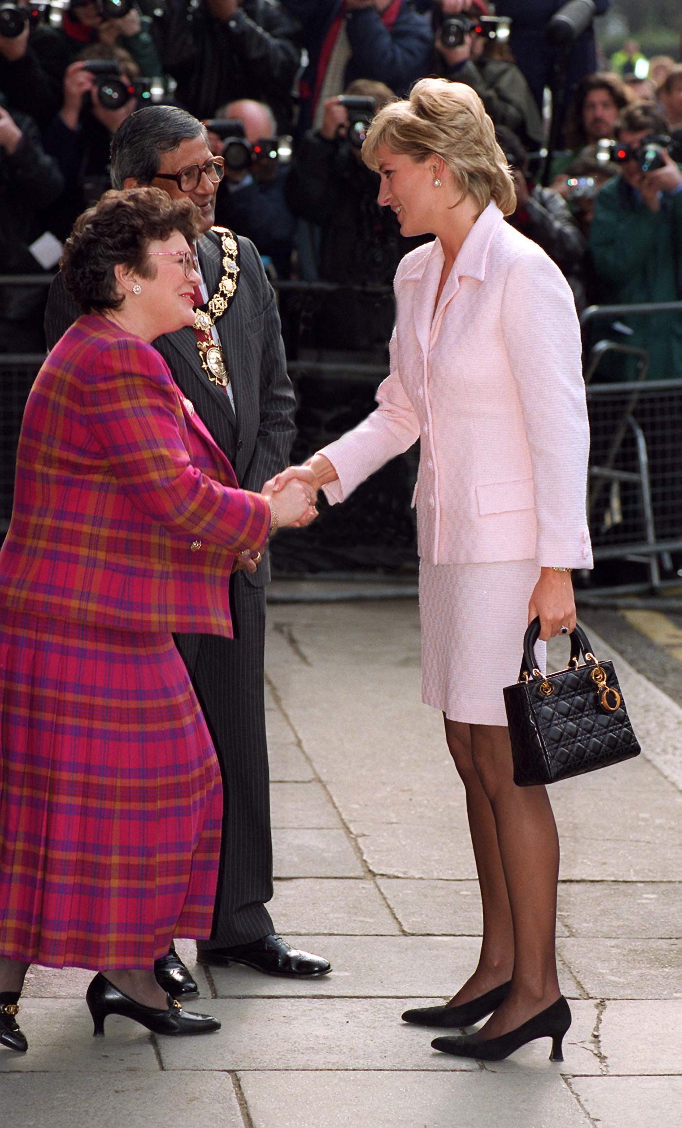 LONDON UNITED KINGDOM MARCH 06 Diana Princess Of Wales Shaking Hands As She Arrives At The National Hospital For...