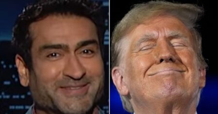 ‘Kimmel’ Guest Host Kumail Nanjiani Reveals Moment Trump ‘S**t The Bed’ On Film