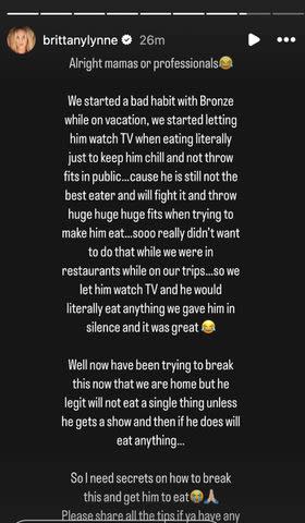 <p>Brittany Mahomes/Instagram</p> Brittany Mahomes' request for advice on Instagram