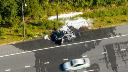 Vehicle goes up in flames on ICC in Montgomery County