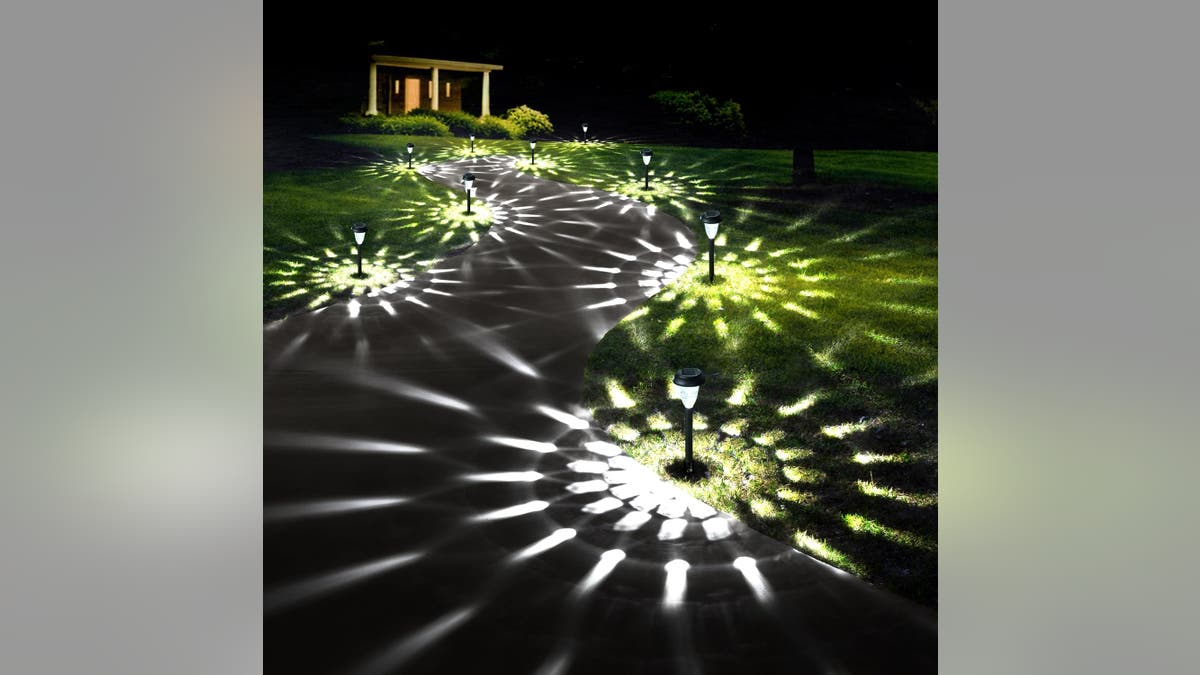 Add unique solar lights for an interesting garden area.