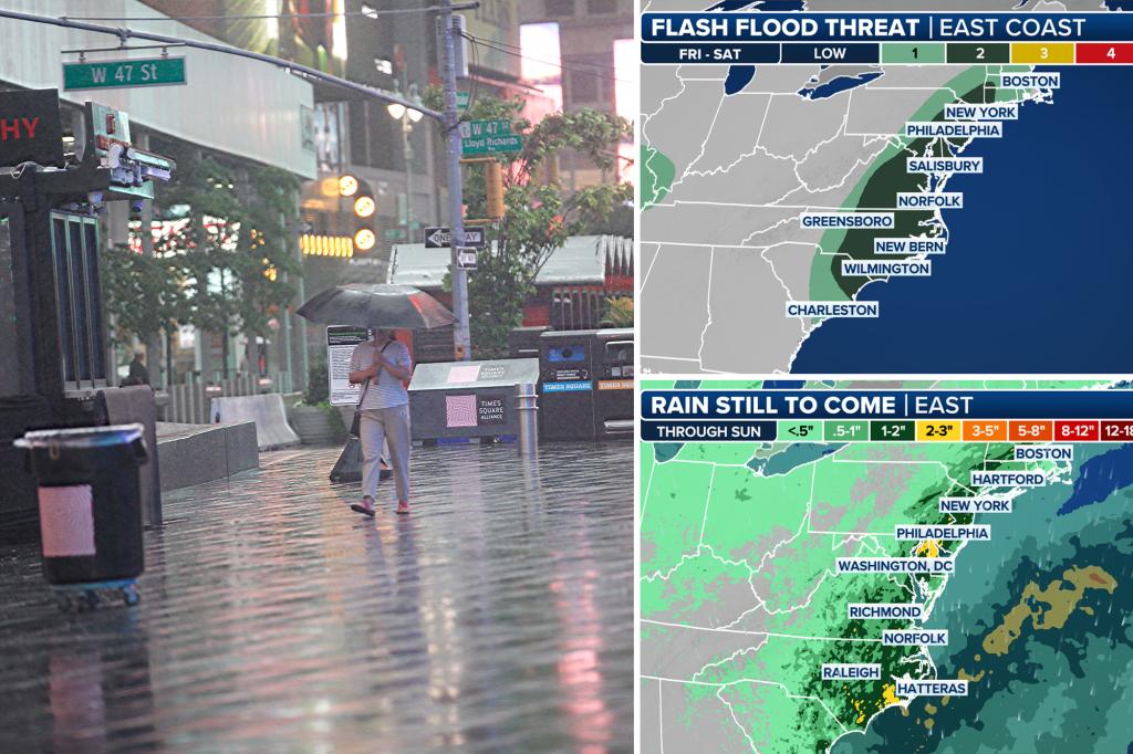 NYC area swamped by unexpected rainstorms, new heat wave looming