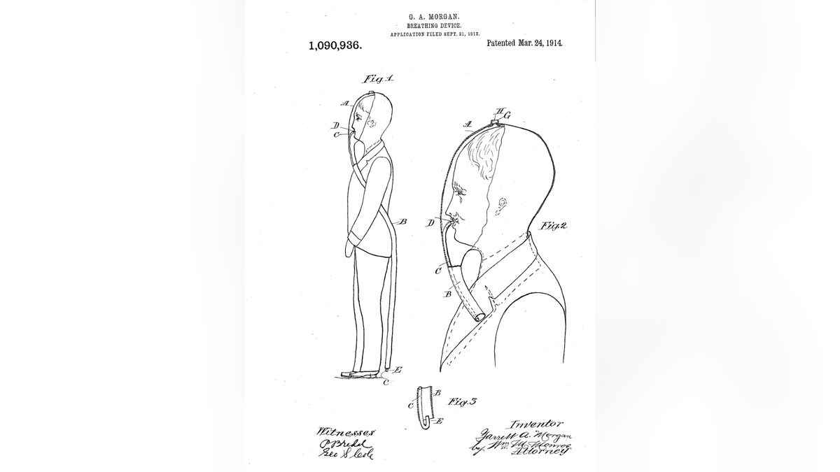 Patent for Garrett Morgan's gas mask