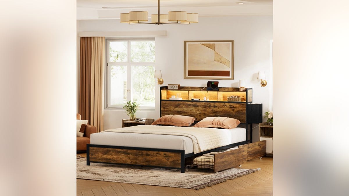 Get storage and lights built into your bed frame.