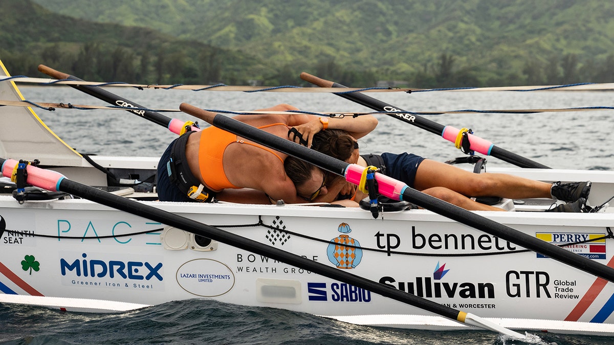 Harris and Oliver at the finish line