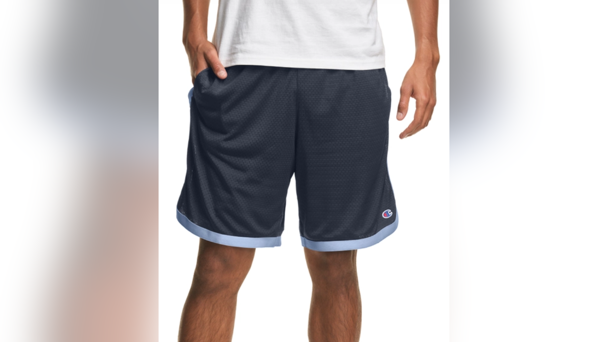Throw on a pair of basketball shorts to help you stay comfortable when playing.