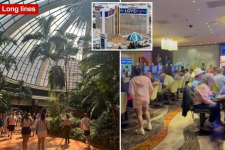 Vegas gamblers face hour-long waits at Mirage casino slots as $1.6M giveaway draws masses before closure