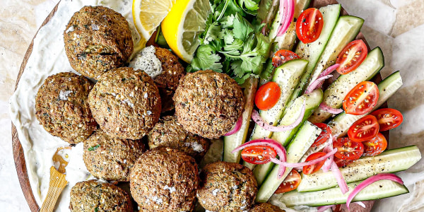 Air Fryer Falafel with Quick Tzatziki