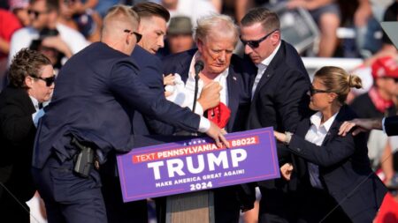 ‘Let me get my shoes’: What was said on stage in the seconds after Trump was shot